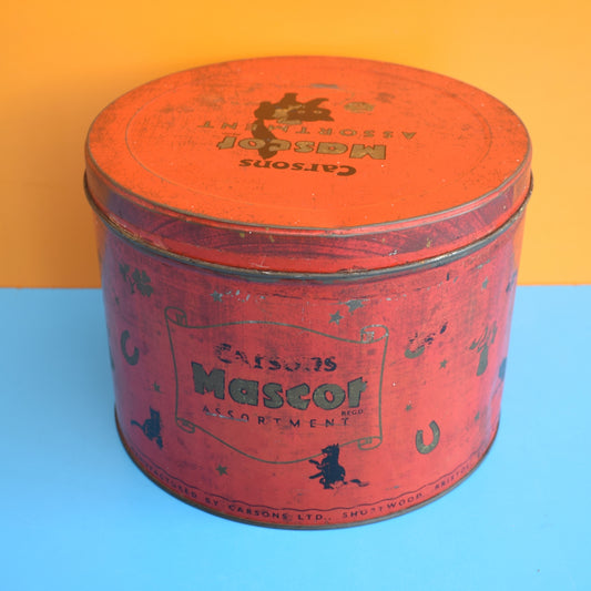 Vintage 1950s Large Carsons Mascot Tin Assortment - Black Cats