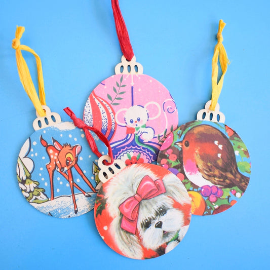 Vintage Wooden Gift Tags - Vintage Wrapping Paper Designs