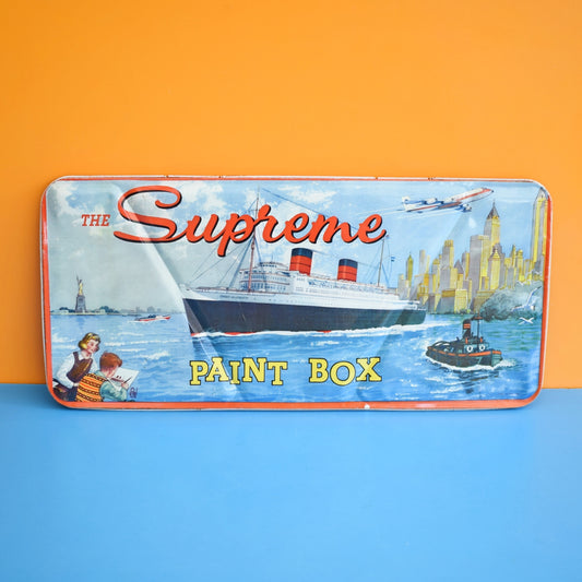 Vintage 1960s Paints In Tin -American / Queen Elizabeth Ship