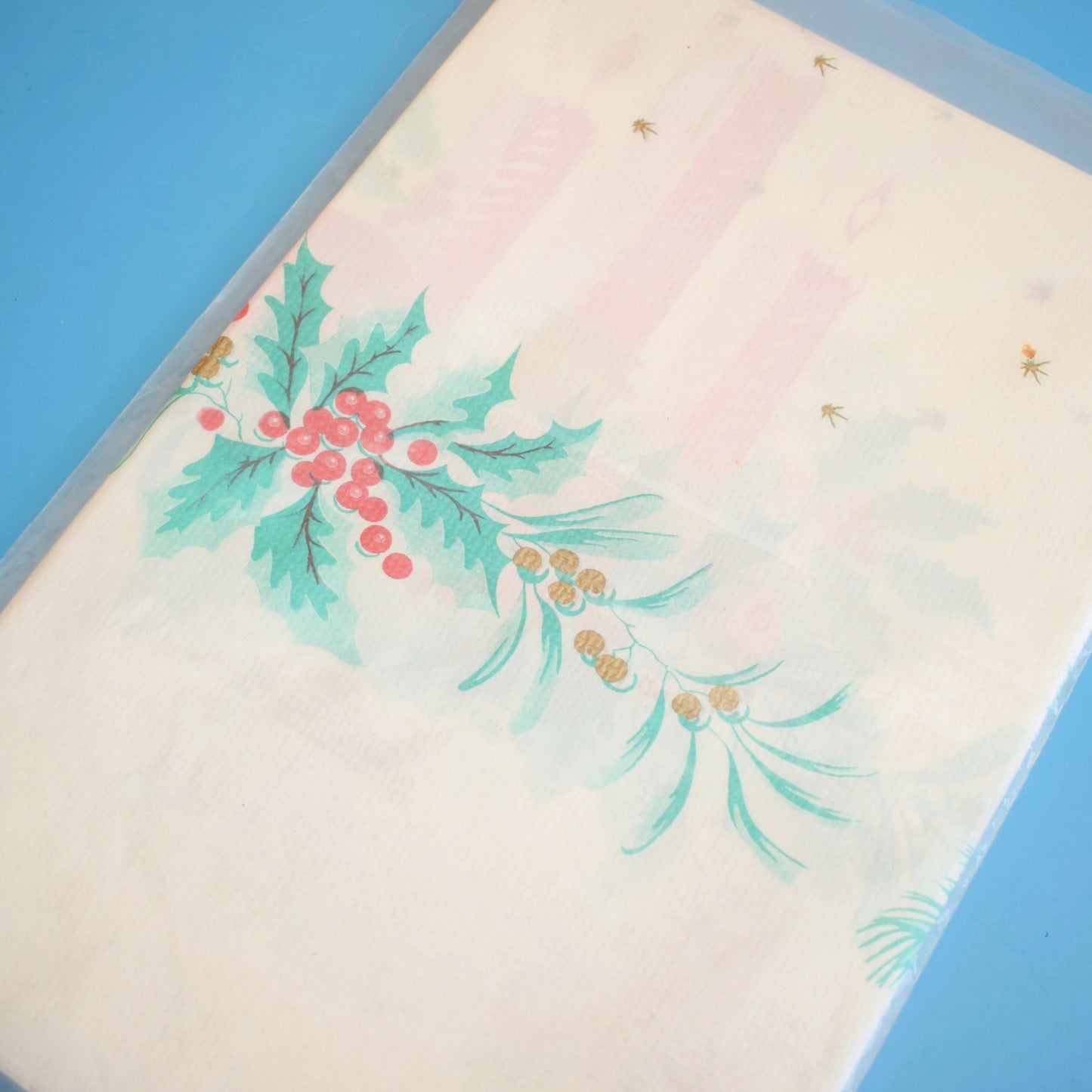 Vintage 1970s Kitsch Christmas Disposable Tablecloth