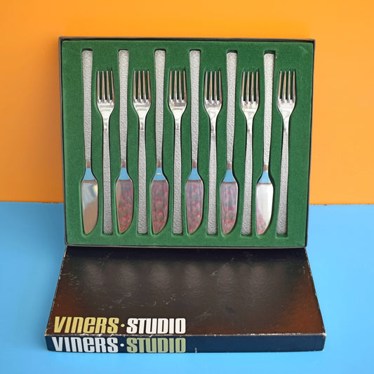 Vintage 1960s Viners Studio Fish Set - Gerald Benney