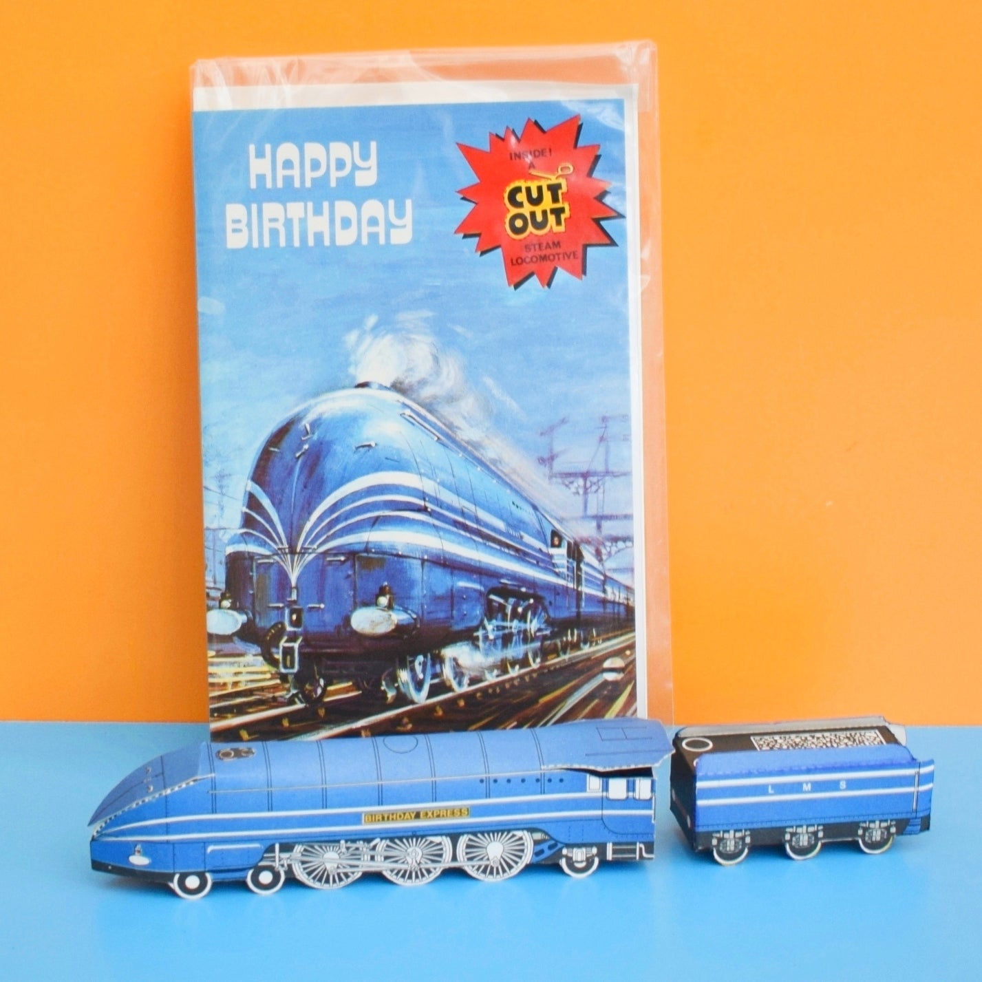 Vintage 1970s Greeting Card - Cut Out - Happy Birthday Train by Eric's Cards