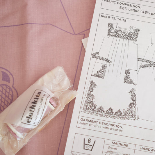 Vintage 1970s Clothkits Adult Pinafore Dress KIT - Pink