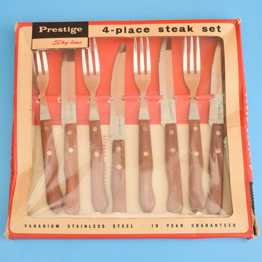 Vintage 1960s Steak Set - Red - Skyline - Boxed