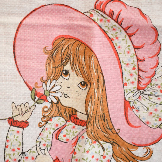 Vintage 1980s Holly Hobbie Style Tea Towel