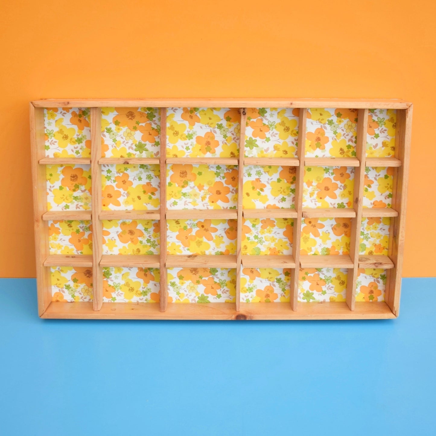 Vintage 1990s Wooden Display Unit - Vintage Vinyl Print Update by Pineapple Retro