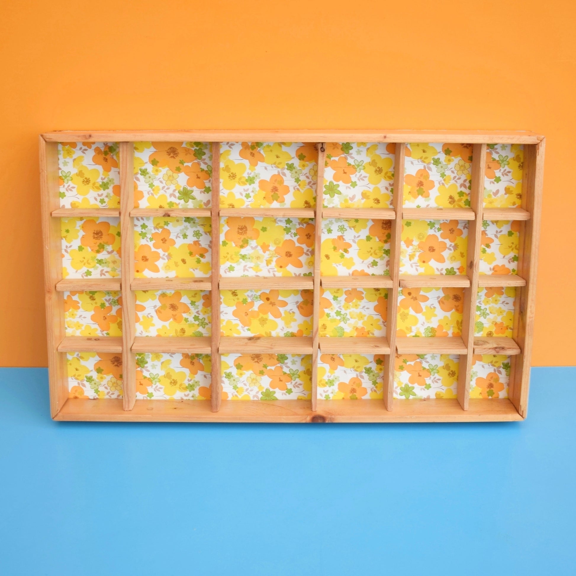 Vintage 1990s Wooden Display Unit - Vintage Vinyl Print Update by Pineapple Retro