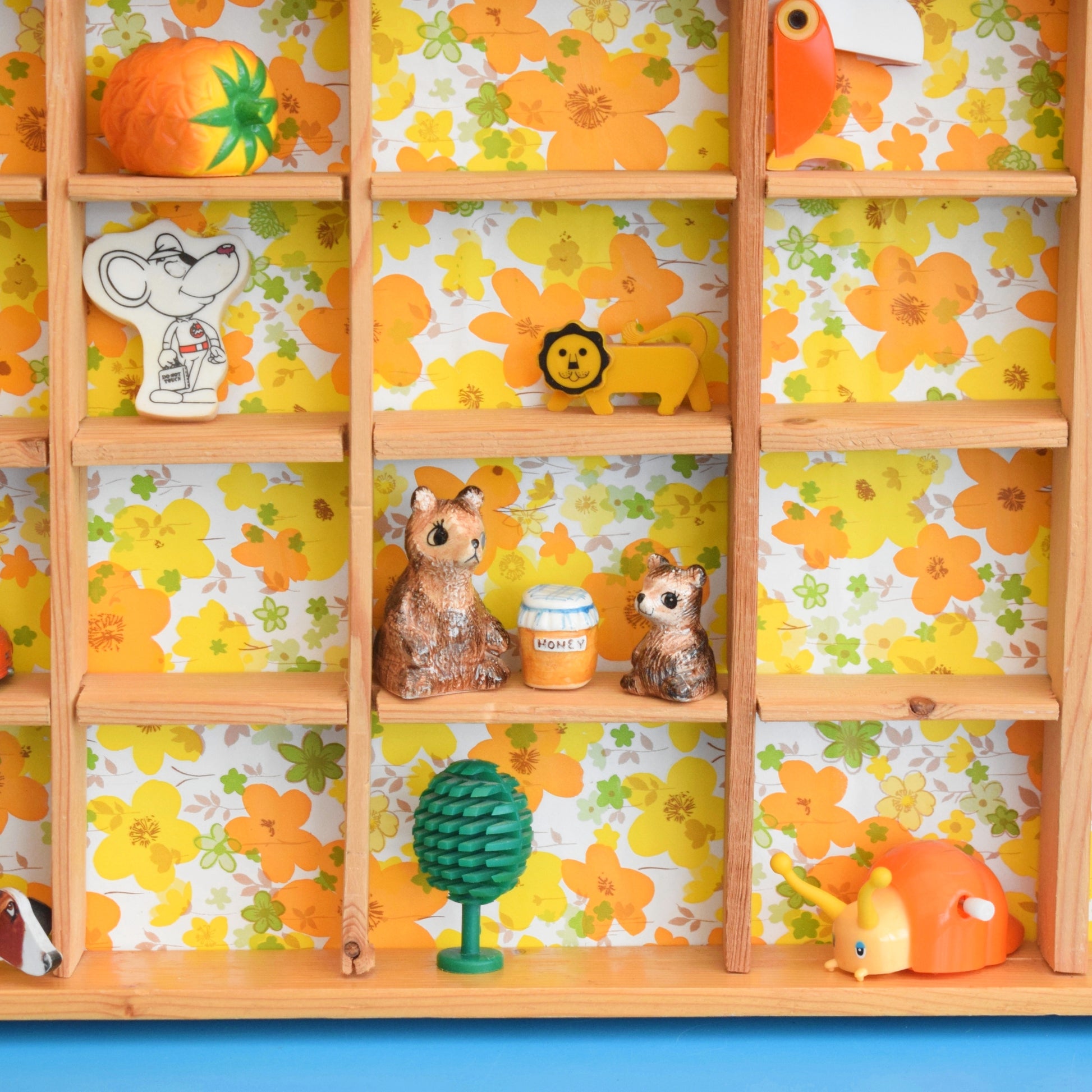 Vintage 1990s Wooden Display Unit - Vintage Vinyl Print Update by Pineapple Retro