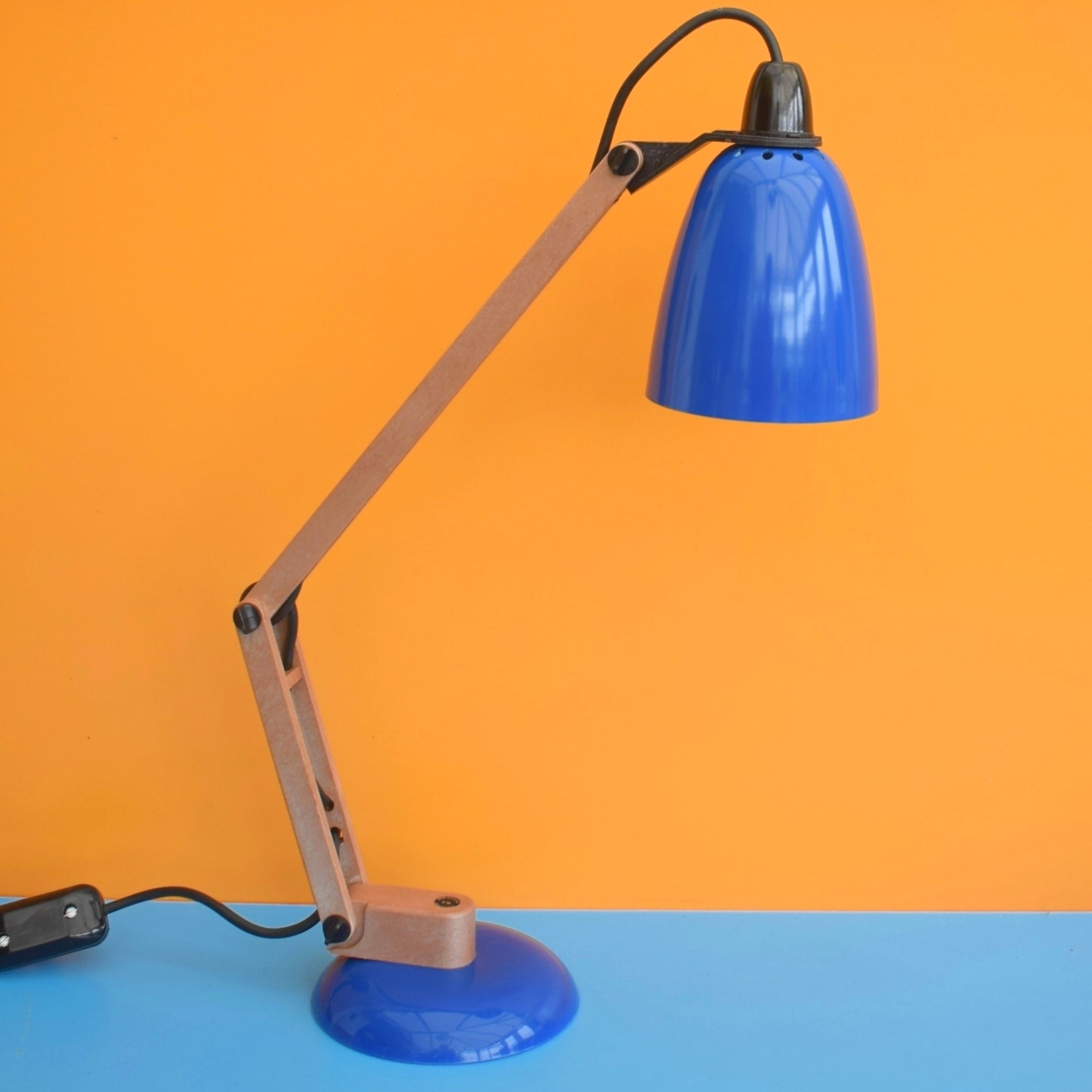 Vintage 1970s Mac Lamp - Desk Lamps - Habitat- Blue - Rare Boxed Pair by Vintage