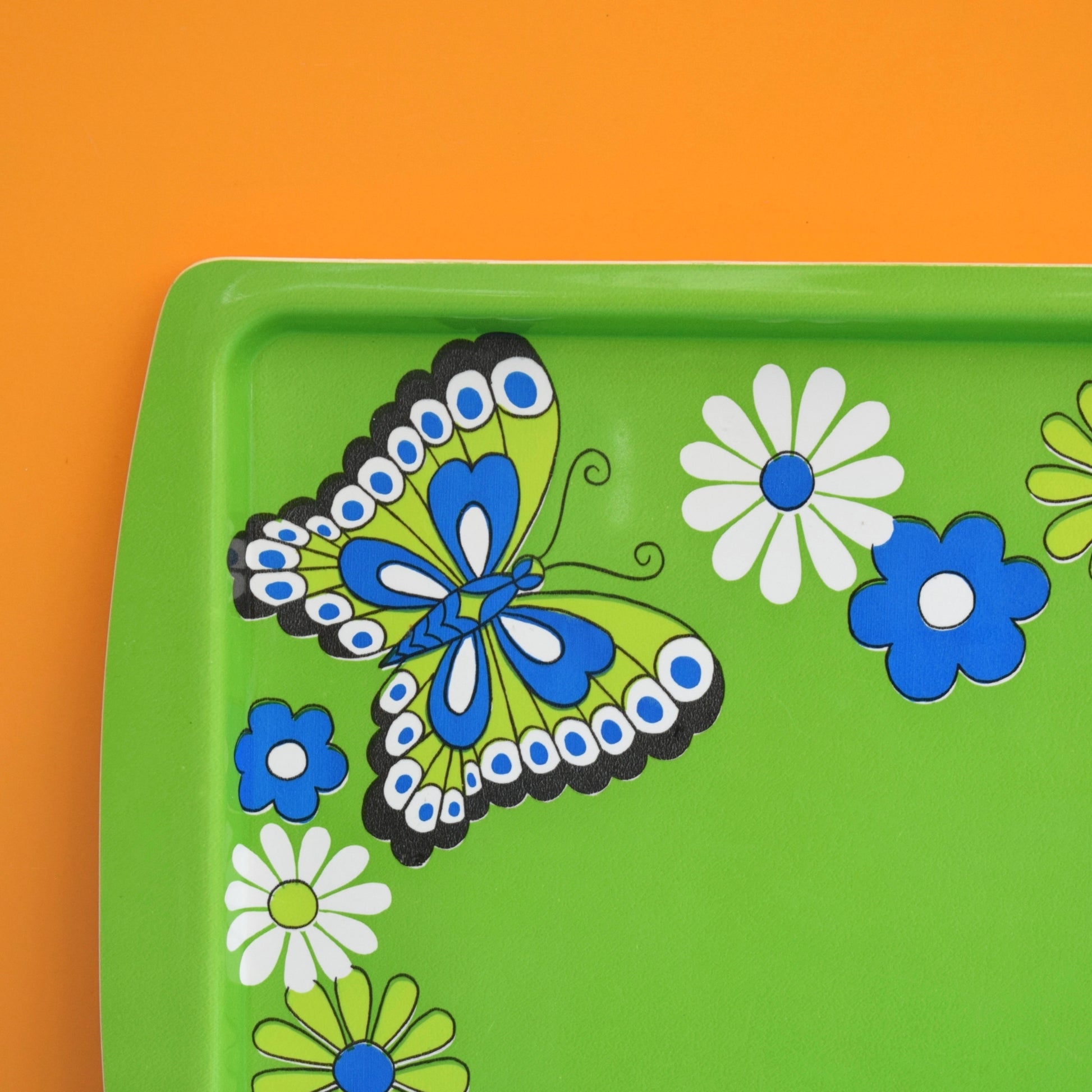 Vintage 1960s American Tray - Flower Power Butterfly by Vintage
