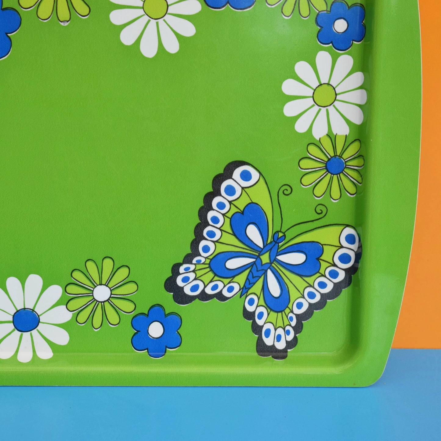 Vintage 1960s American Tray - Flower Power Butterfly by Vintage