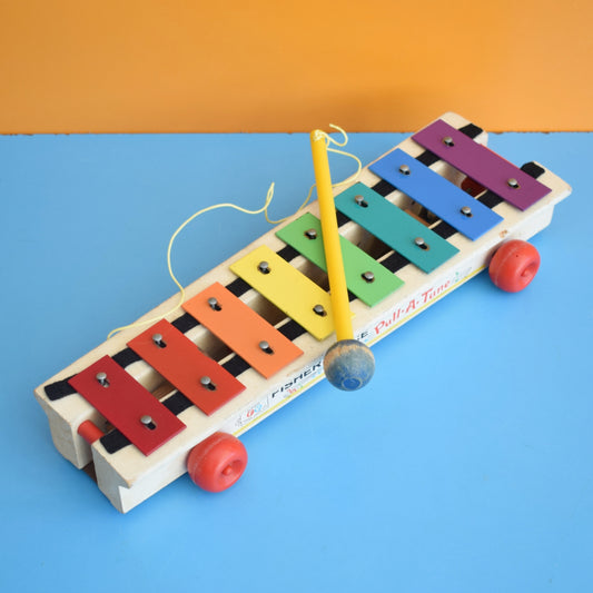 Vintage 1960s Fisher Price Xylophone - Rainbow .