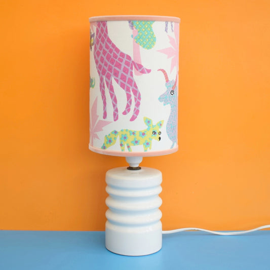 Vintage 1970s Kids Lamp Shade / Doulton Sheerlite Style Lamp Base