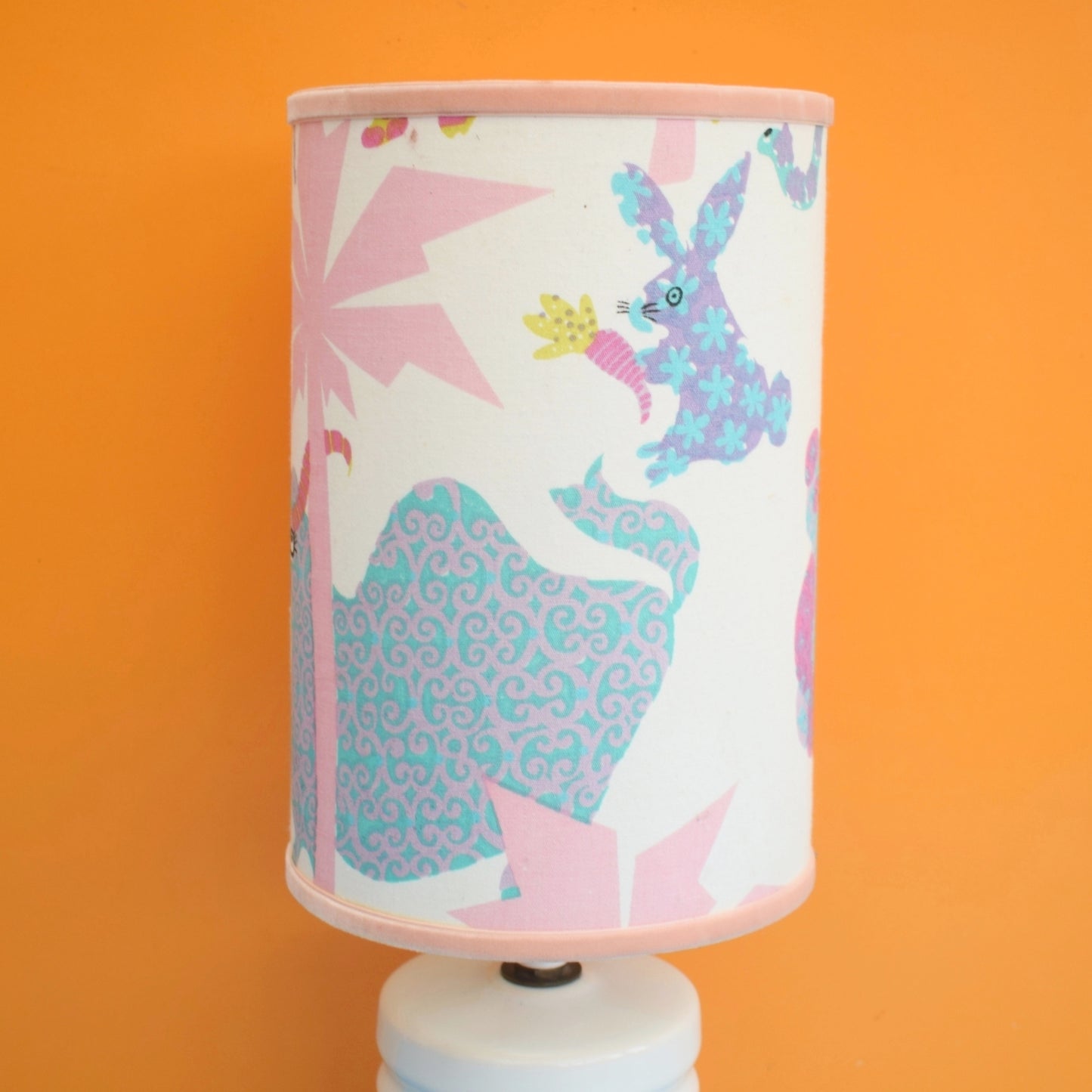Vintage 1970s Kids Lamp Shade / Doulton Sheerlite Style Lamp Base