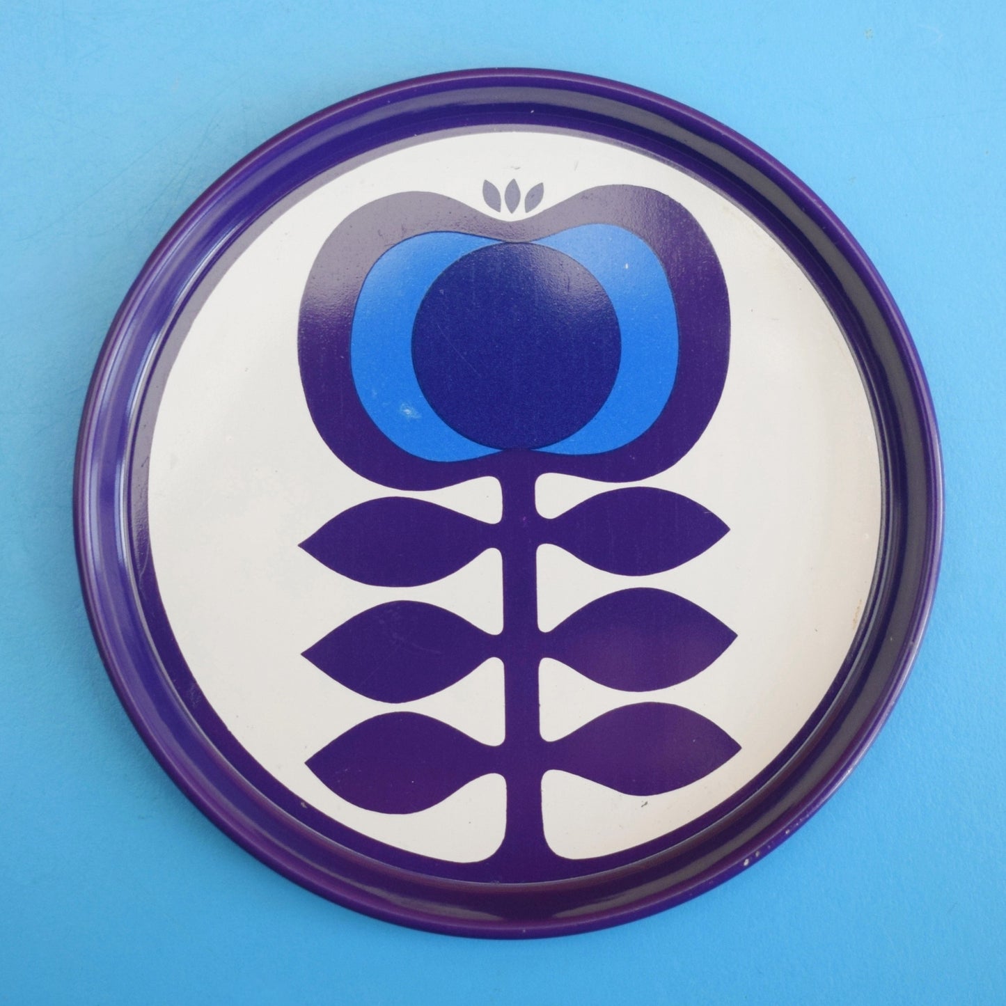 Vintage 1970s Metal Coasters - Kromer- Zolnir - Blue - Boxed x5 by Pineapple Retro