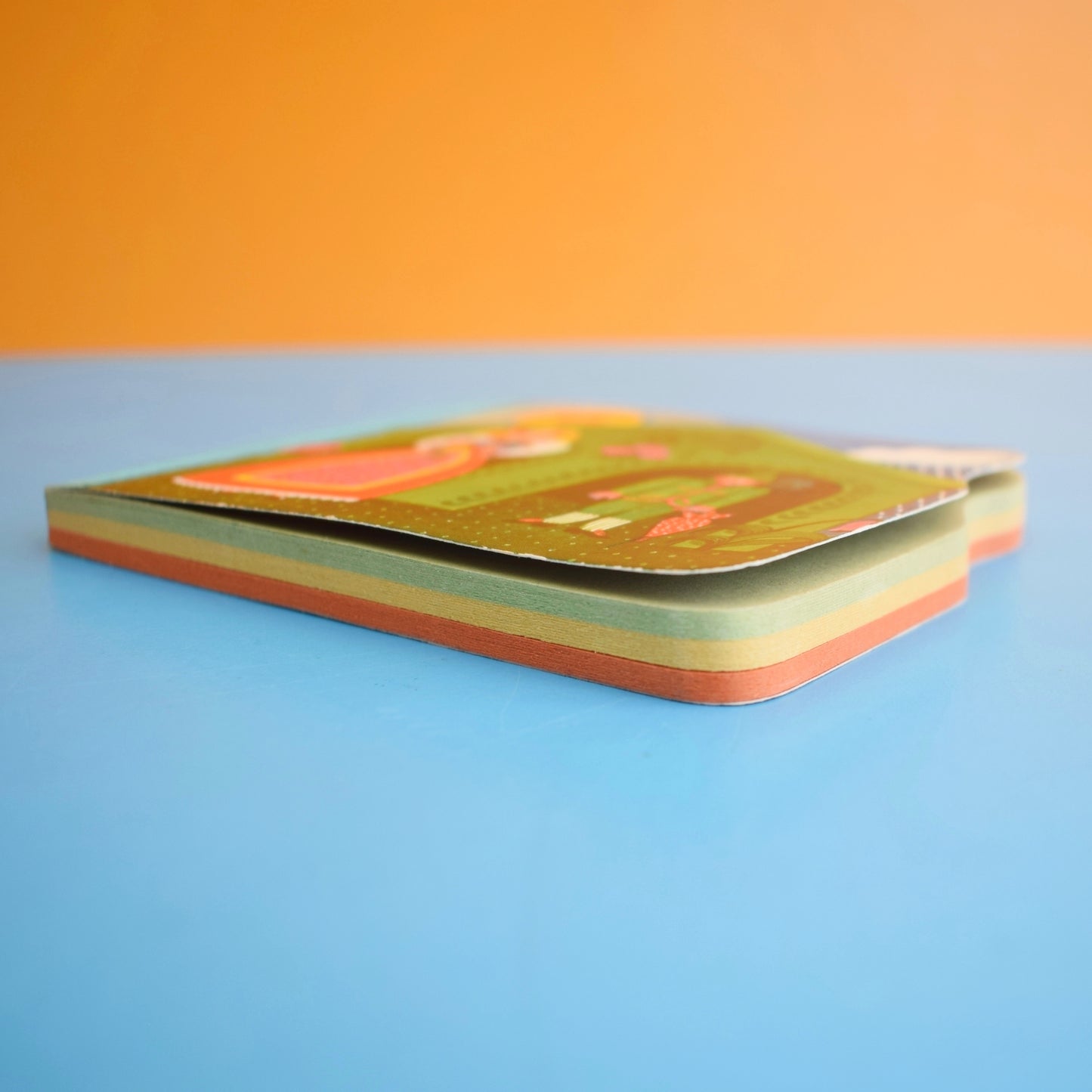 Vintage 1970s Note Book - Happy Block - Colourful