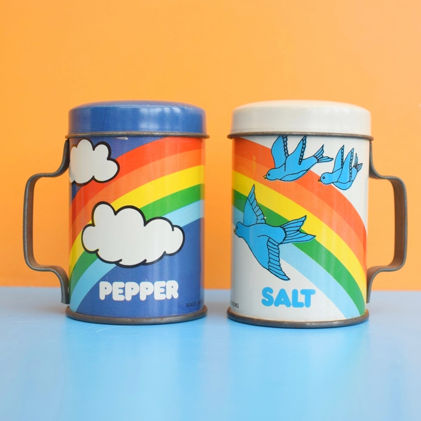 Vintage 1960s Salt & Pepper Tins - American - Giftco