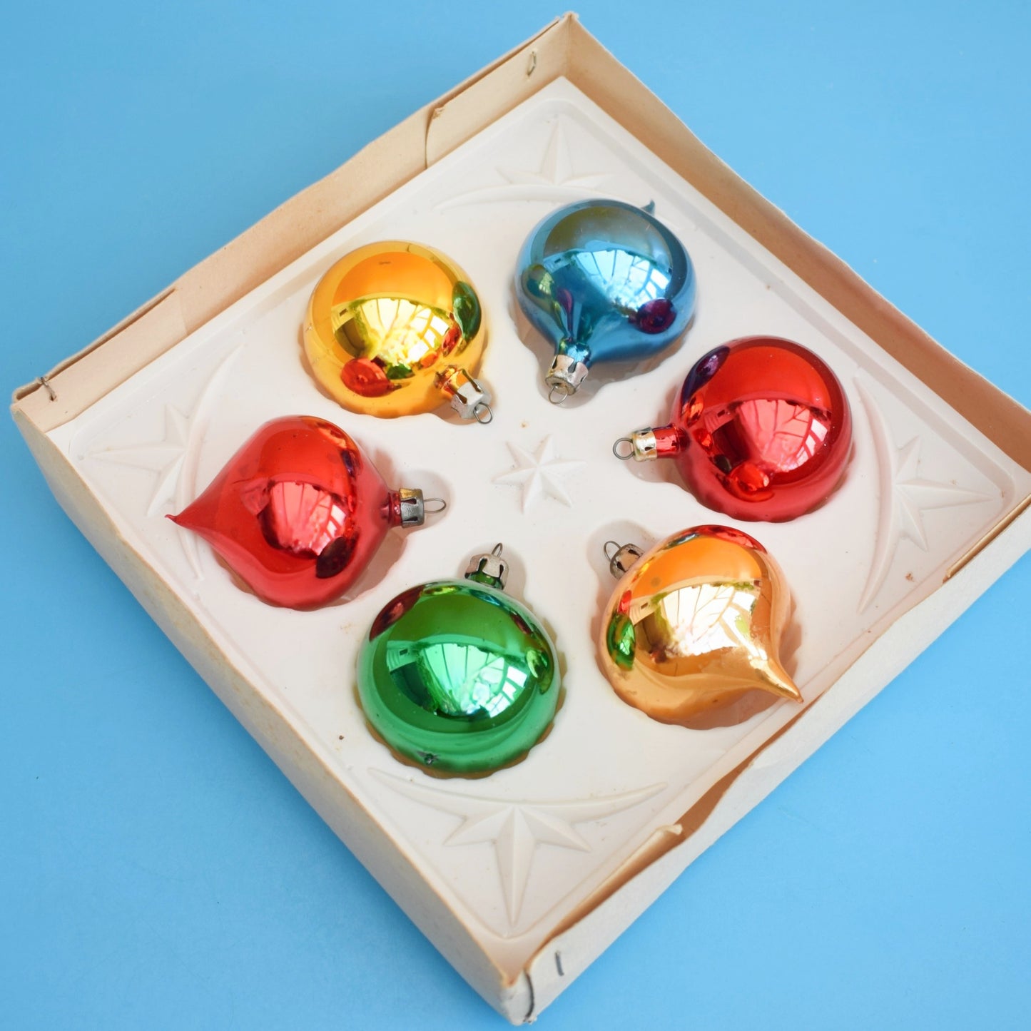 Vintage 1970s Glass Christmas Baubles - Boxed