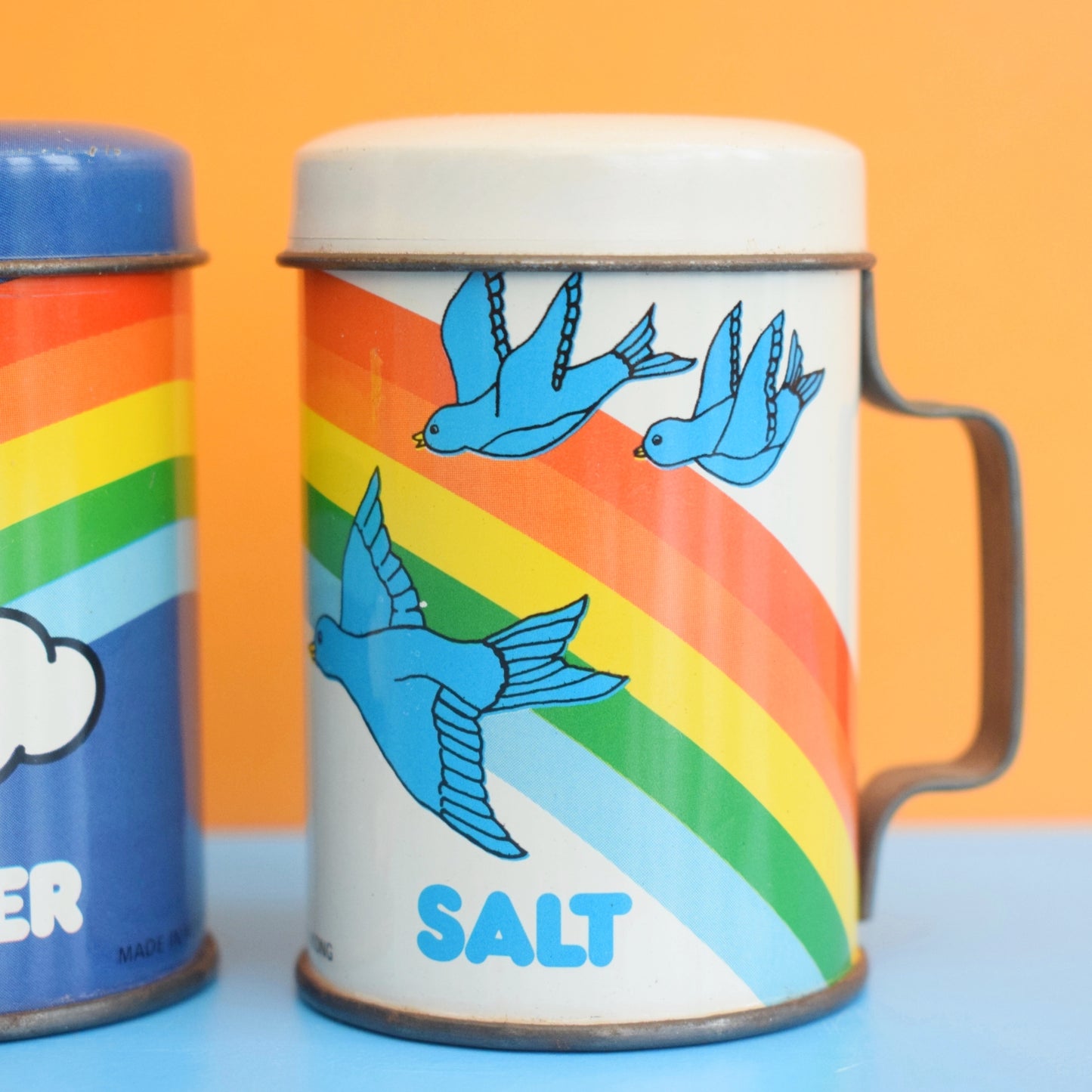 Vintage 1960s Salt & Pepper Tins - American - Giftco