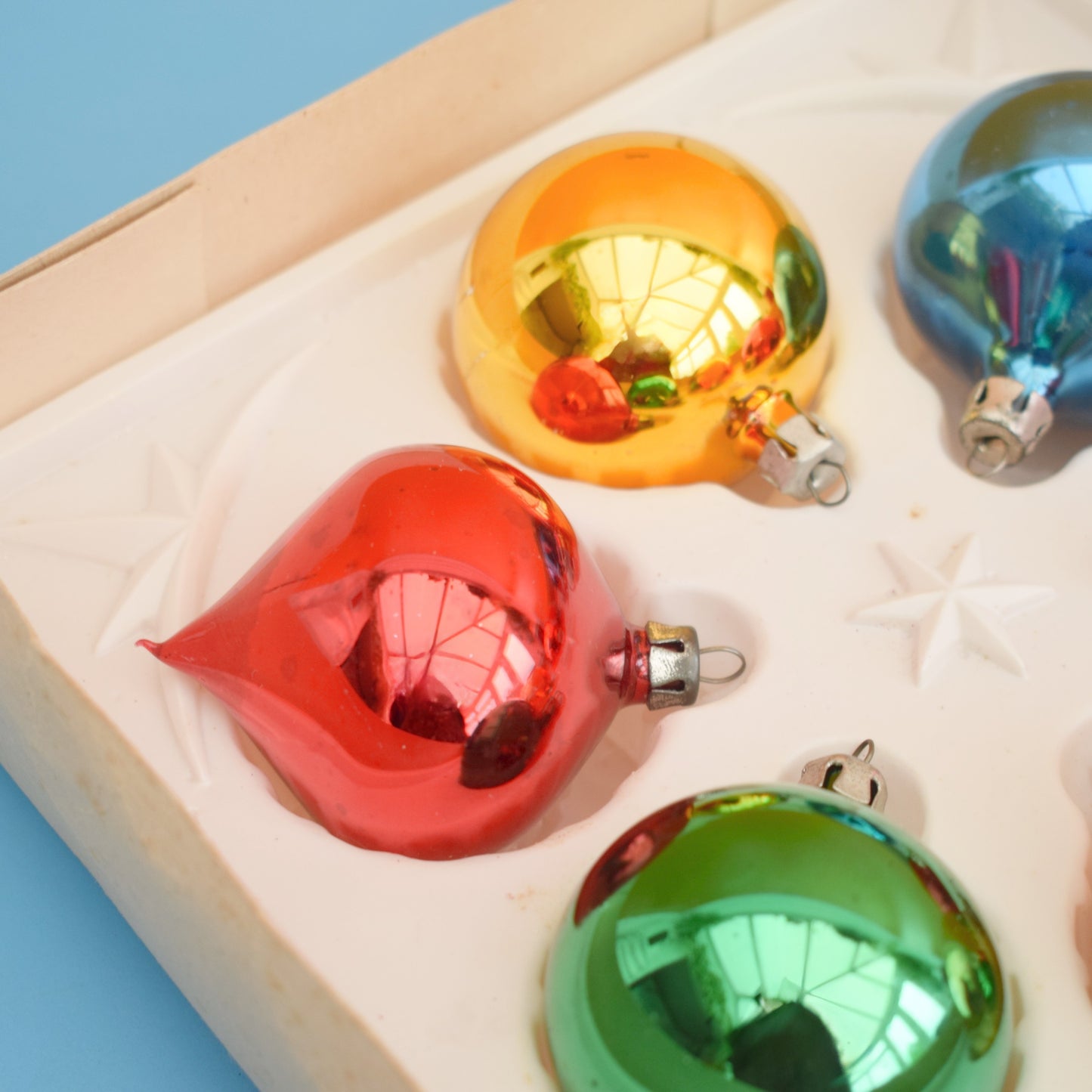 Vintage 1970s Glass Christmas Baubles - Boxed