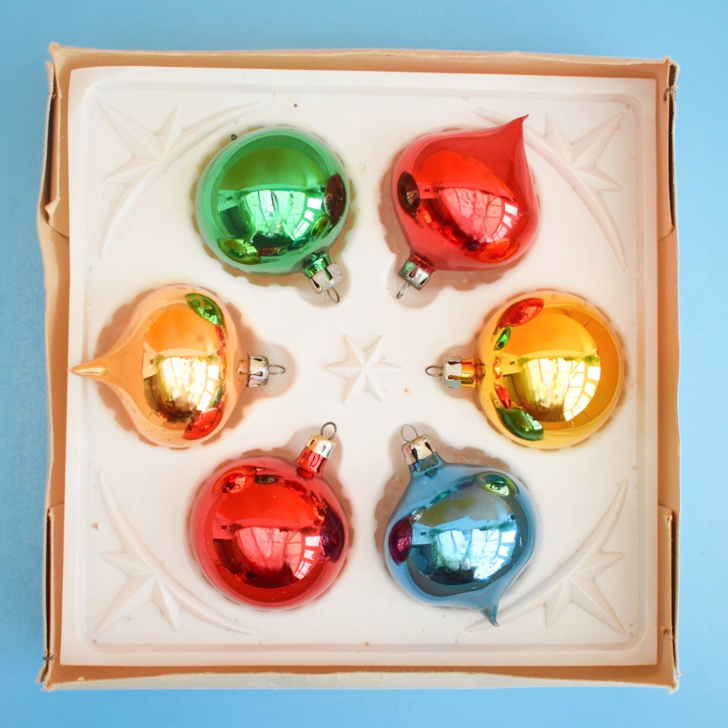Vintage 1970s Glass Christmas Baubles - Boxed