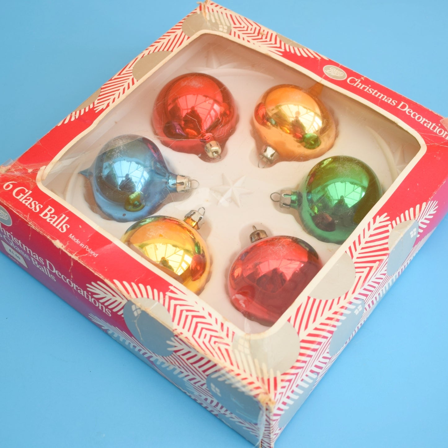 Vintage 1970s Glass Christmas Baubles - Boxed