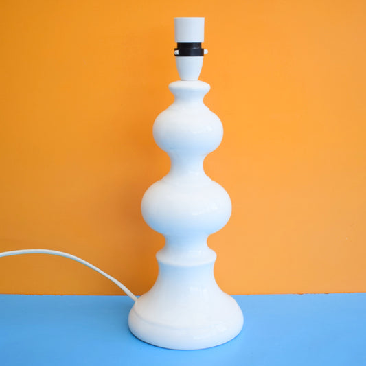 Vintage 1970s Ceramic Lamp Base - Large - White .