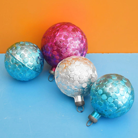 Vintage 1970s Plastic Christmas Decorations/ Baubles - 4
