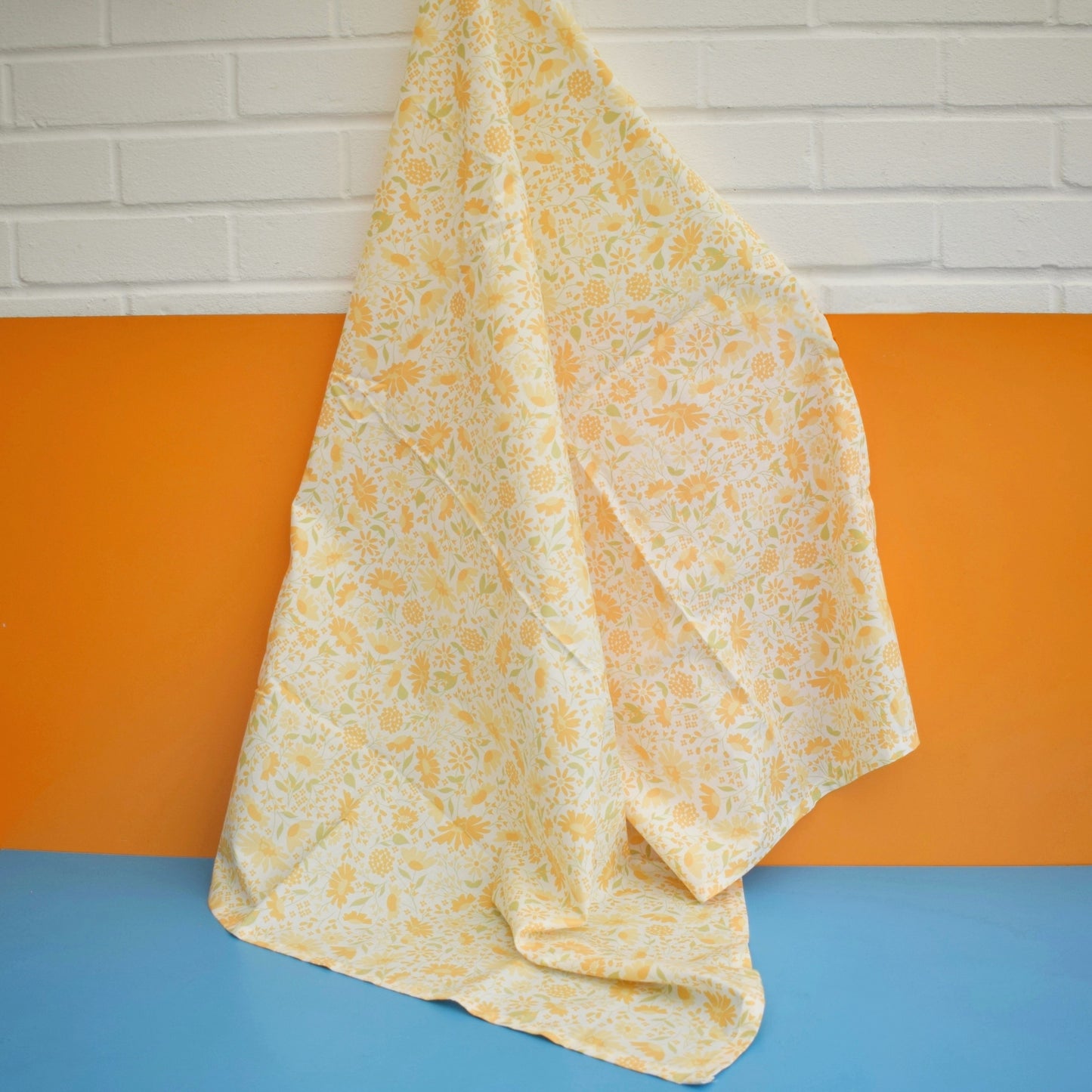 Vintage 1960s Tablecloth - Flower Power - Orange flowers by Vintage
