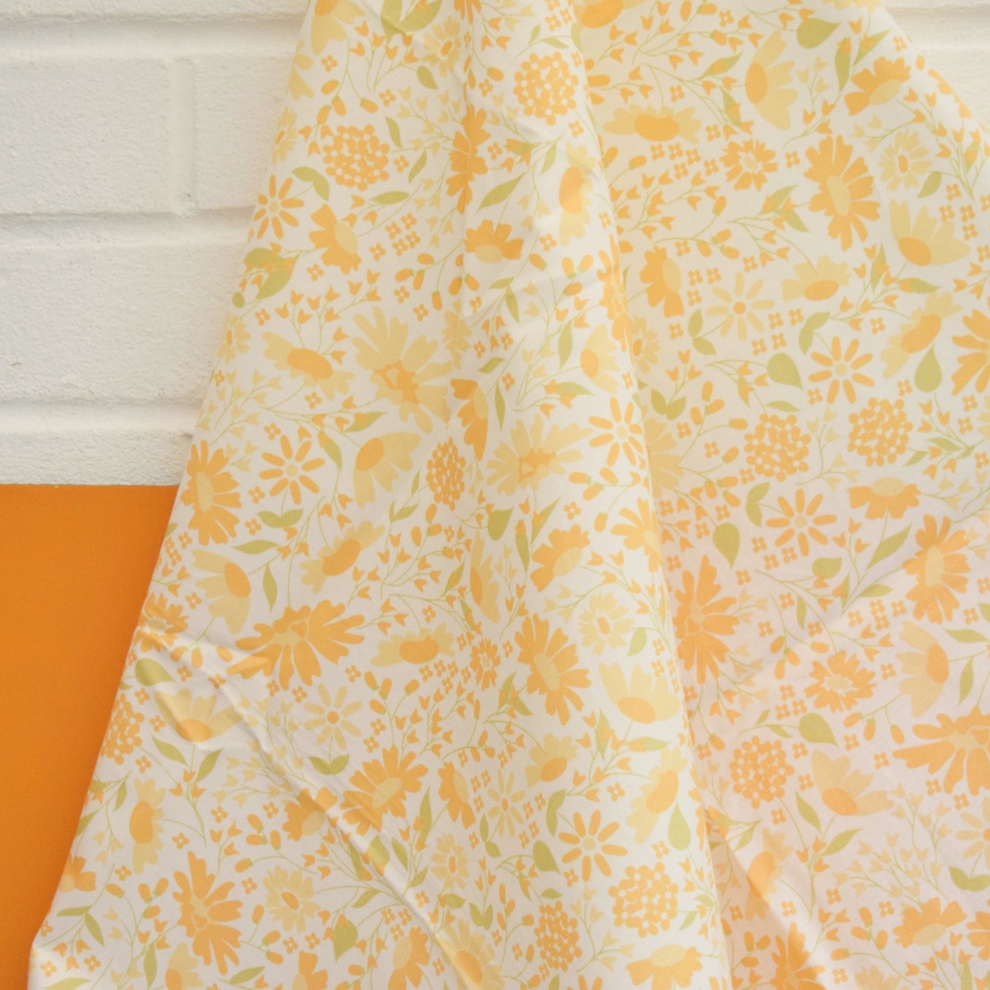 Vintage 1960s Tablecloth - Flower Power - Orange flowers by Vintage