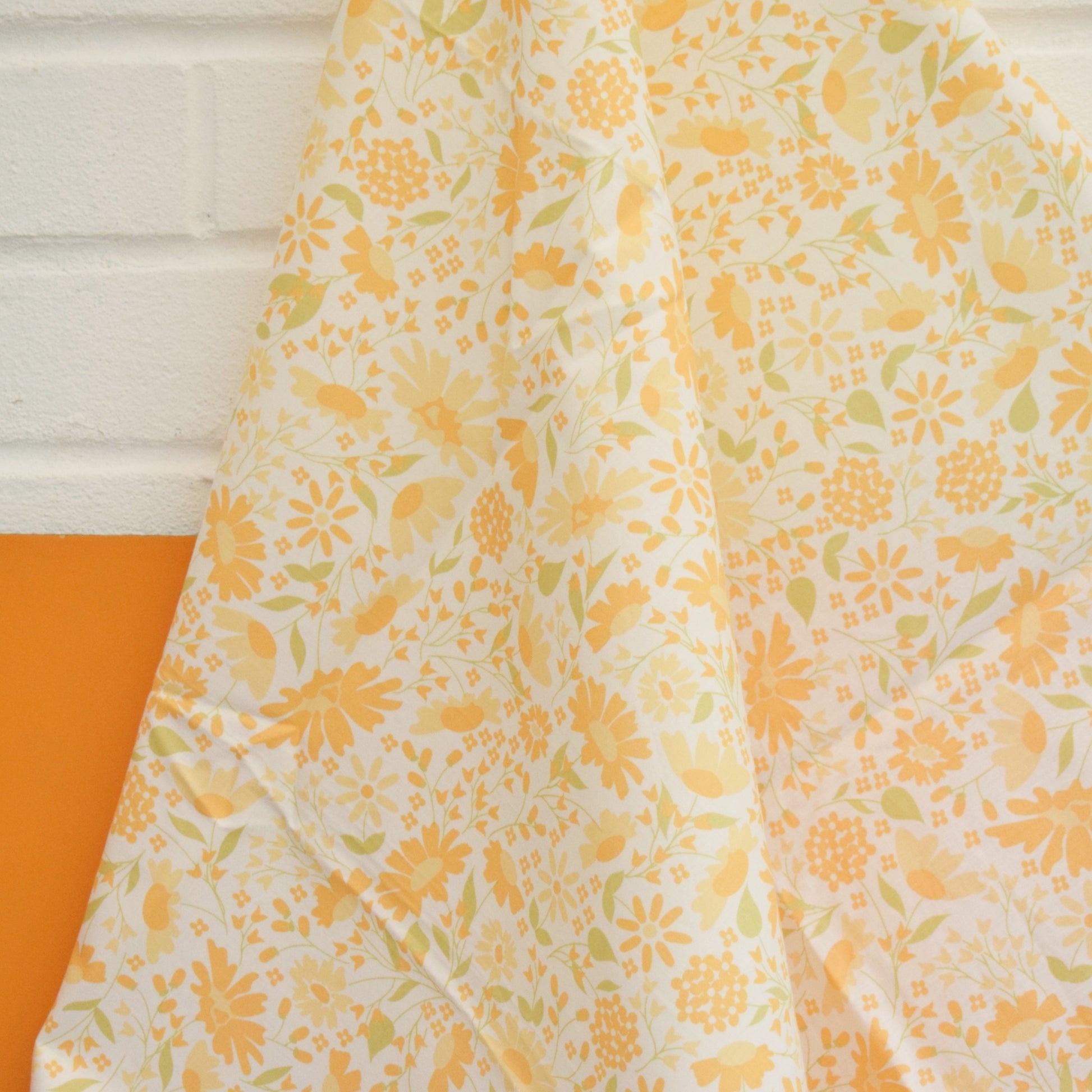 Vintage 1960s Tablecloth - Flower Power - Orange flowers by Vintage