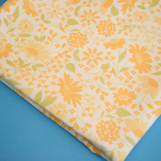 Vintage 1960s Tablecloth - Flower Power - Orange flowers by Vintage
