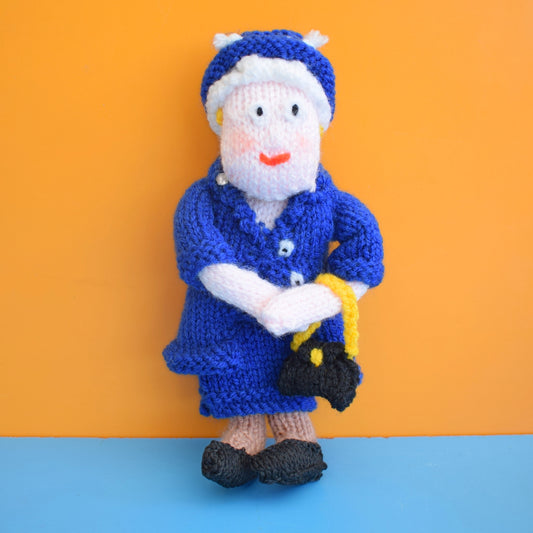 Vintage Knitted Little Old Lady Toy