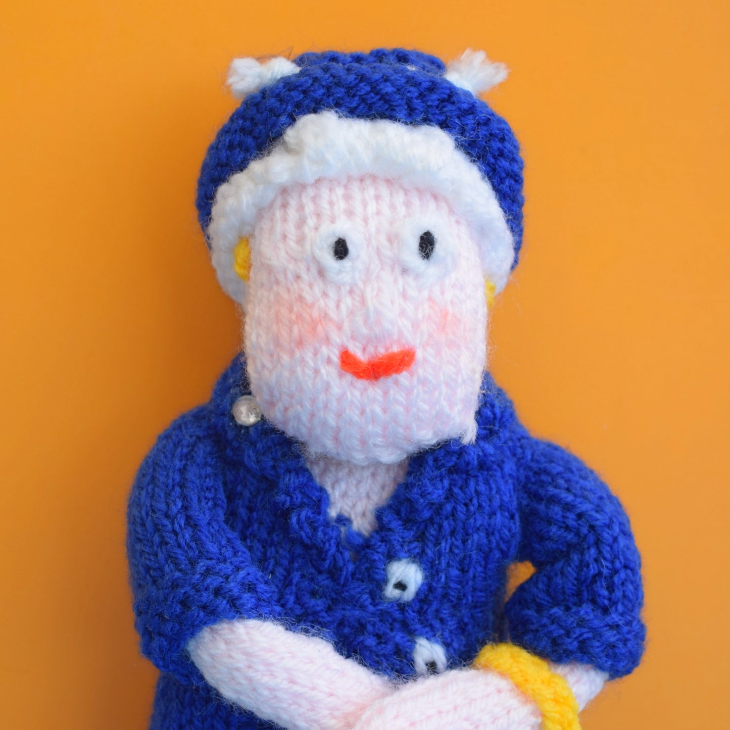 Vintage Knitted Little Old Lady Toy