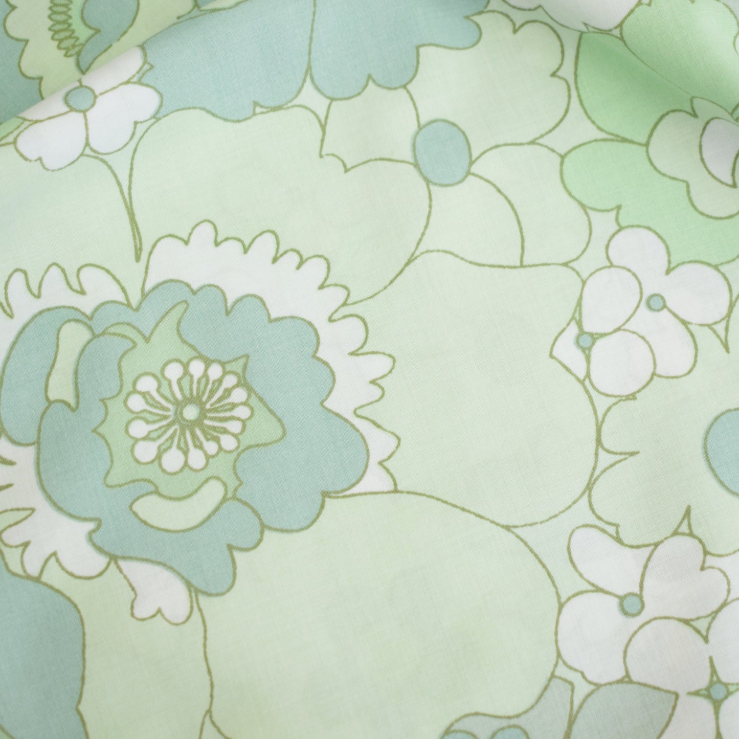 Vintage 1970s Flat Sheet & Pillow Cases M&S - Flower Power - Pink / Green by Vintage
