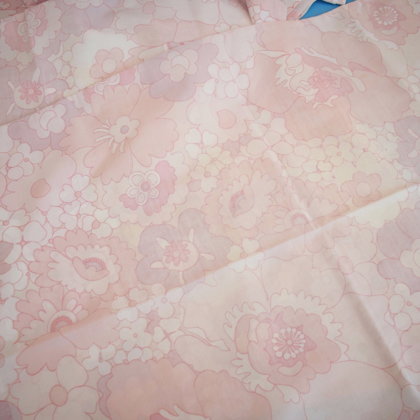 Vintage 1970s Flat Sheet & Pillow Cases M&S - Flower Power - Pink / Green by Vintage