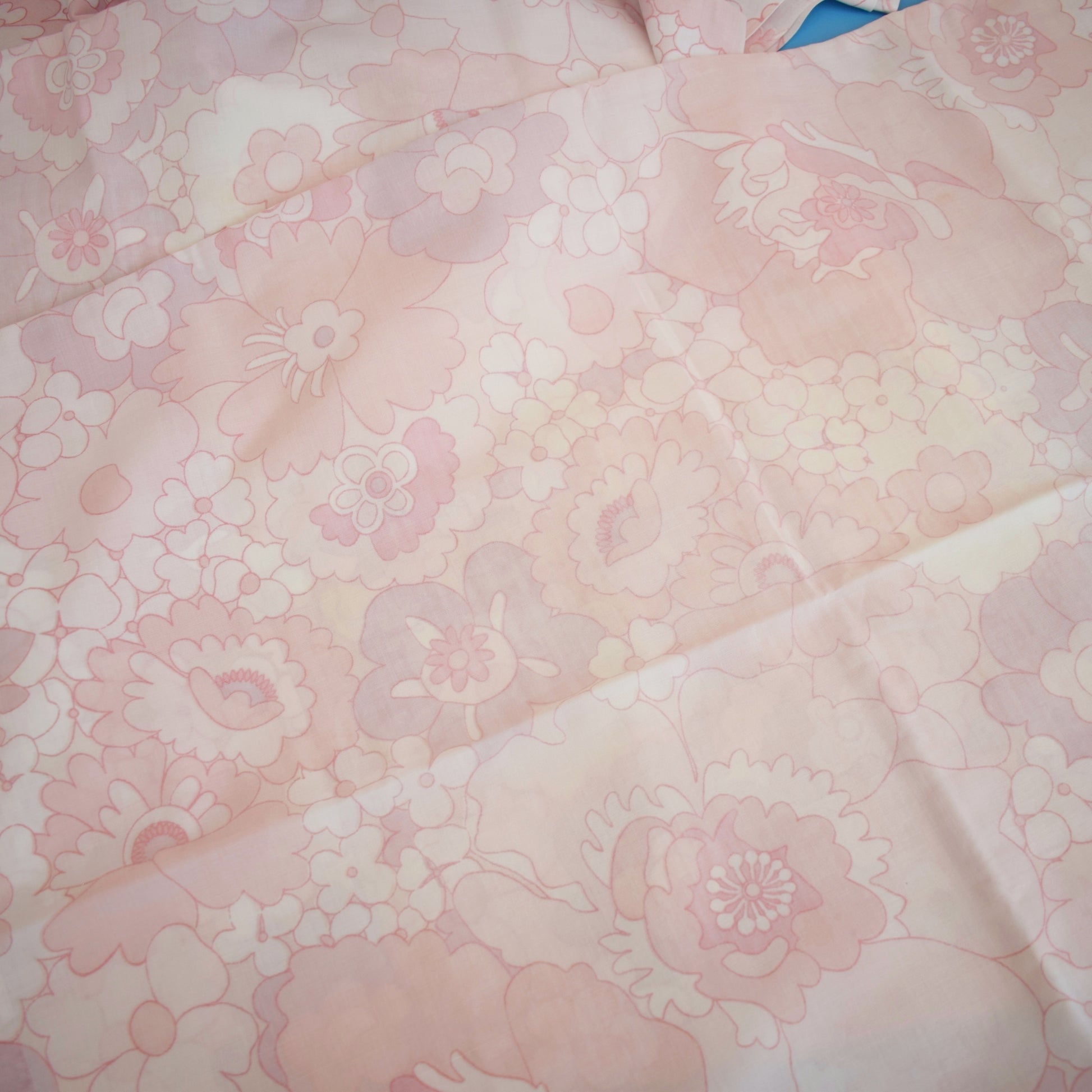 Vintage 1970s Flat Sheet & Pillow Cases M&S - Flower Power - Pink / Green by Vintage