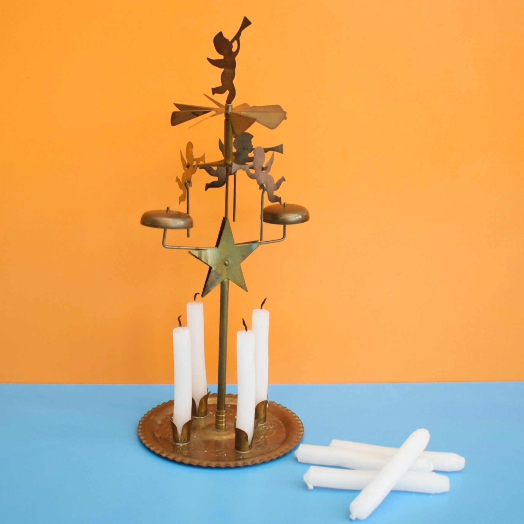 Vintage 1970s Swedish Angel Chimes With Candles . by Pineapple Retro