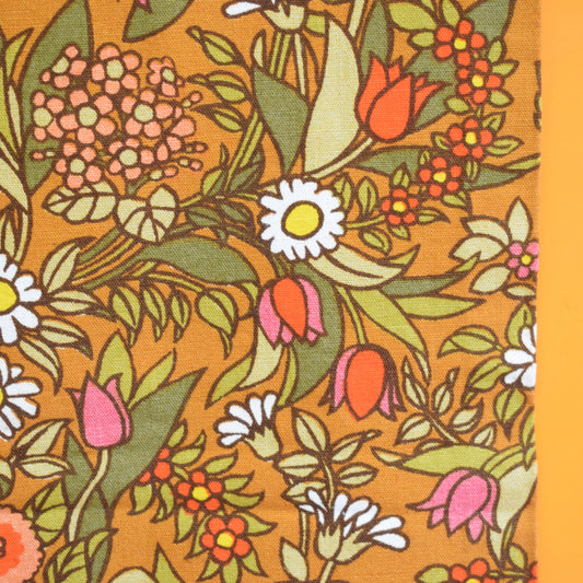 Vintage 1960s Fabric /Curtains - Jonelle Flower Waltz - Flower Power by Vintage