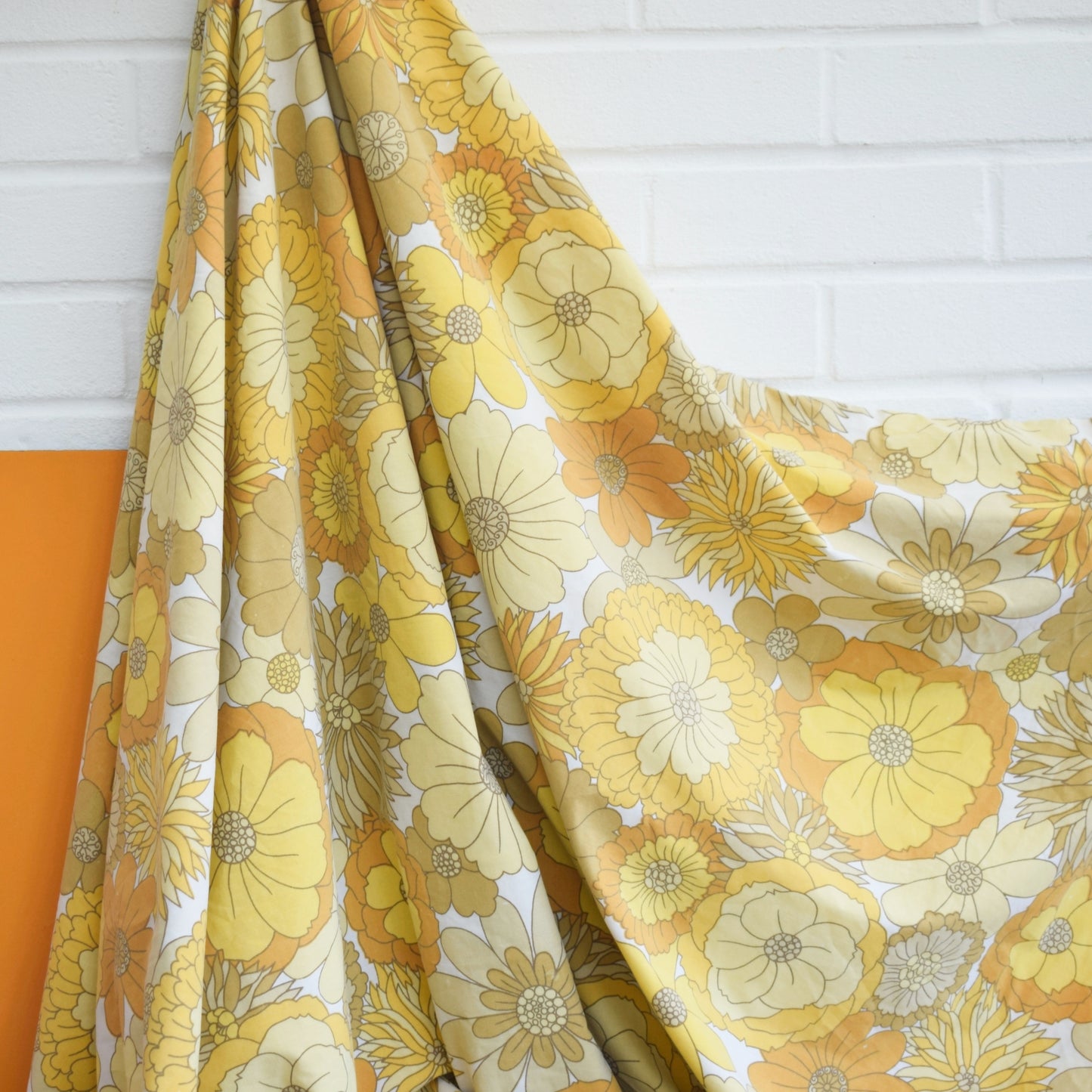 Vintage 1970s Duvet - M&S - Flower Power - Yellow - Double by Vintage