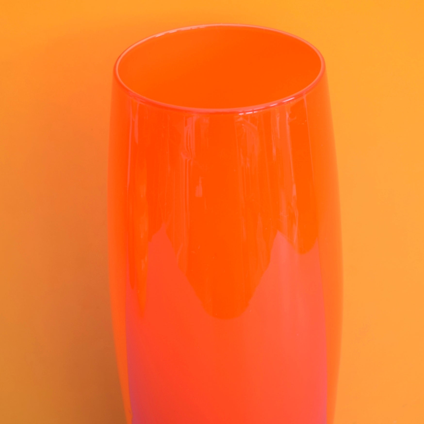 Vintage 1960s Italian Glass Bullet Vase- Vibrant Cased Orange by Pineapple Retro
