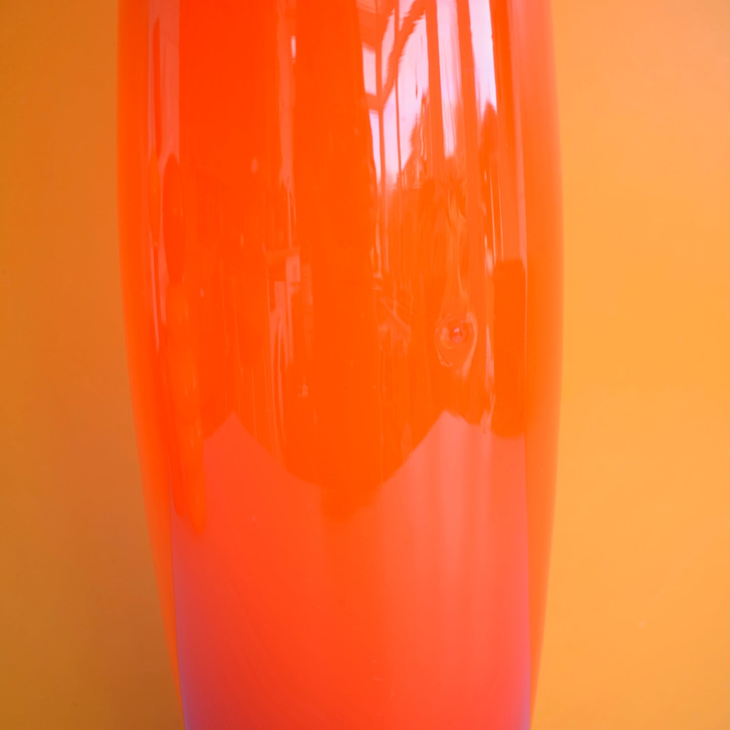 Vintage 1960s Italian Glass Bullet Vase- Vibrant Cased Orange by Pineapple Retro