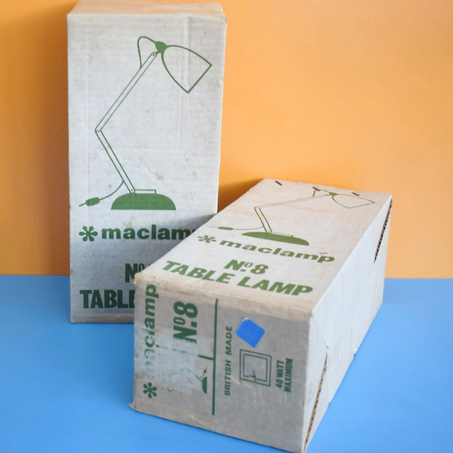 Vintage 1970s Mac Lamp - Desk Lamps - Habitat- Blue - Rare Boxed Pair by Vintage