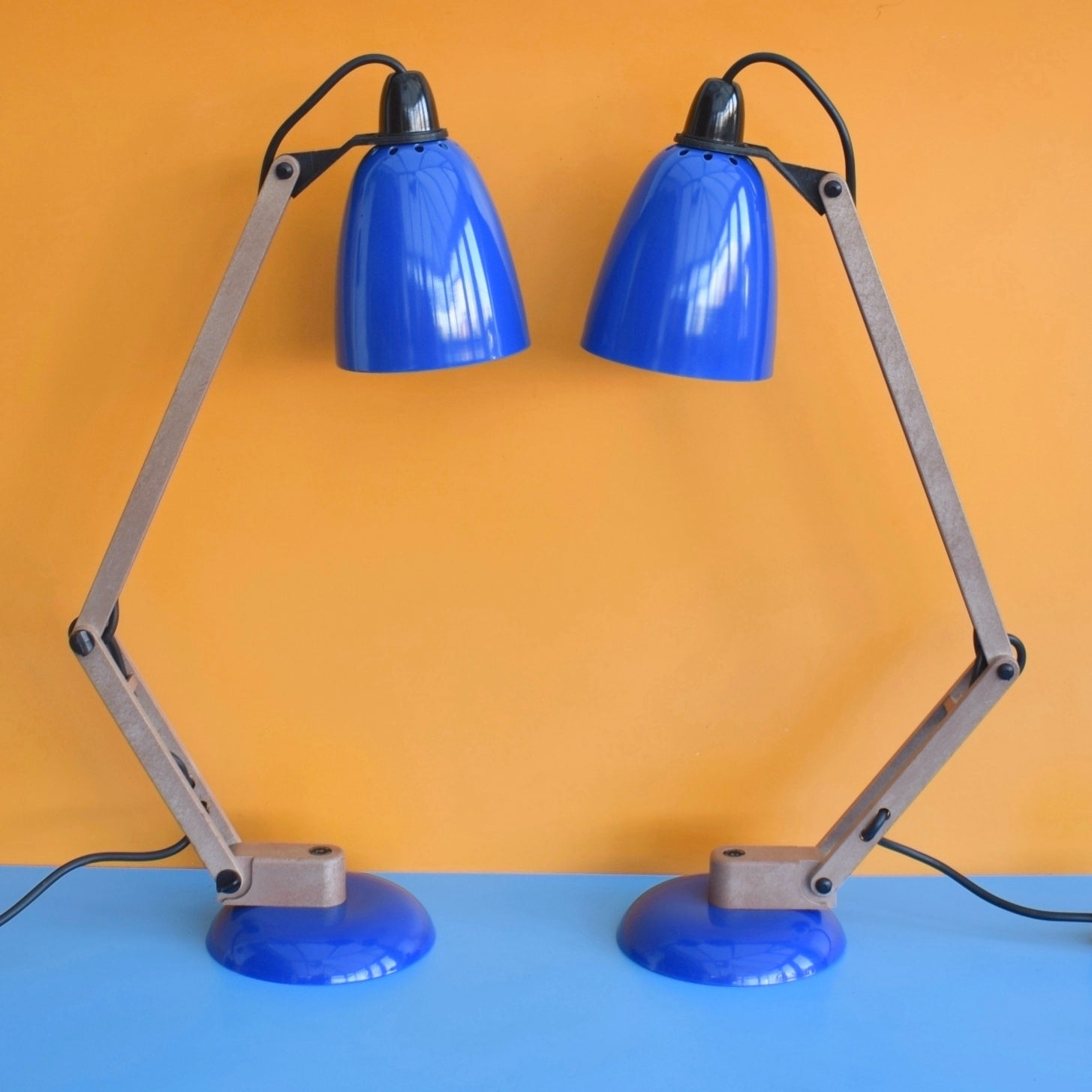 Vintage 1970s Mac Lamp - Desk Lamps - Habitat- Blue - Rare Boxed Pair by Vintage