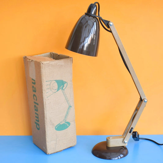 Vintage 1960s Mac Lamp - Desk Lamp - Habitat- Brown - Rare Boxed by Vintage