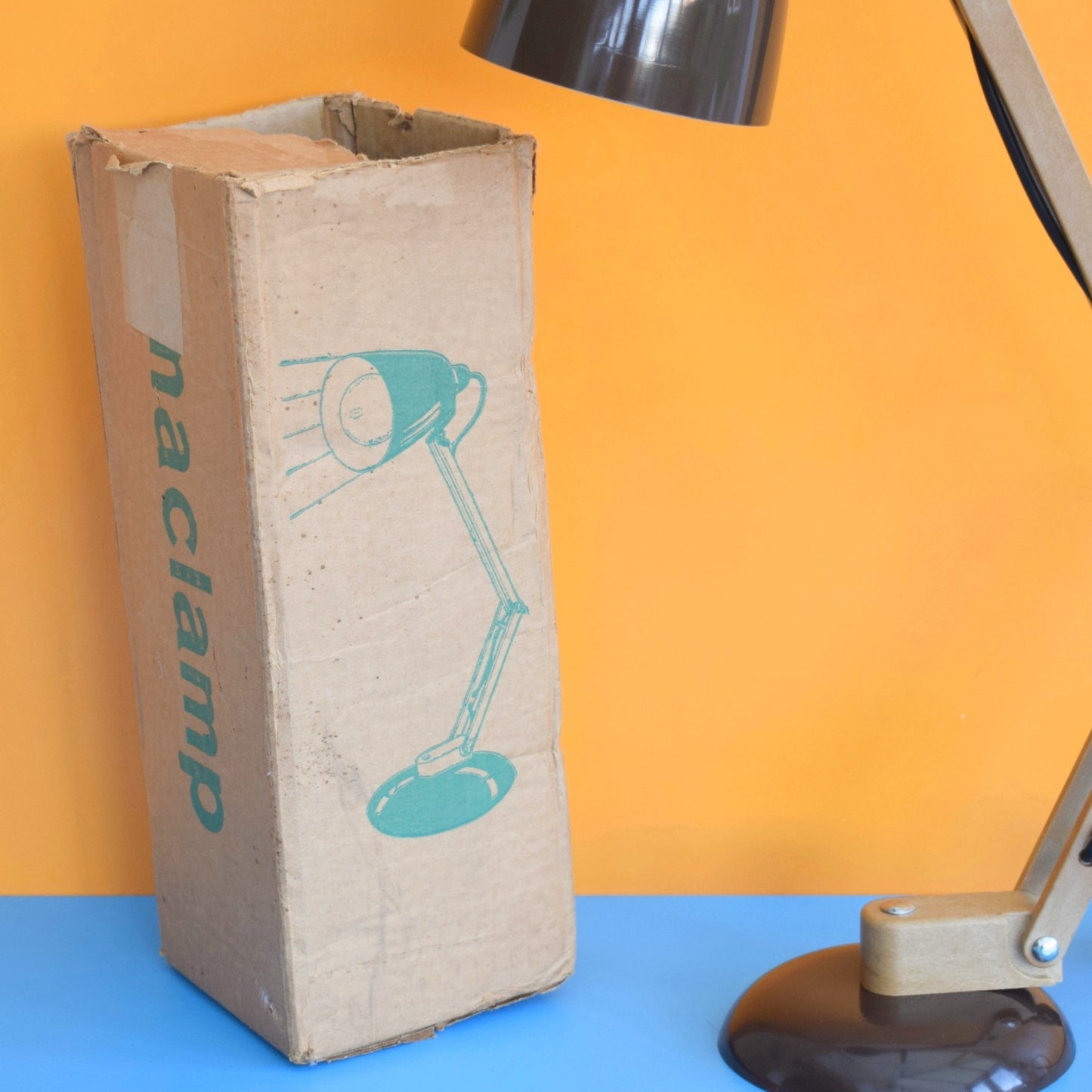 Vintage 1960s Mac Lamp - Desk Lamp - Habitat- Brown - Rare Boxed by Vintage