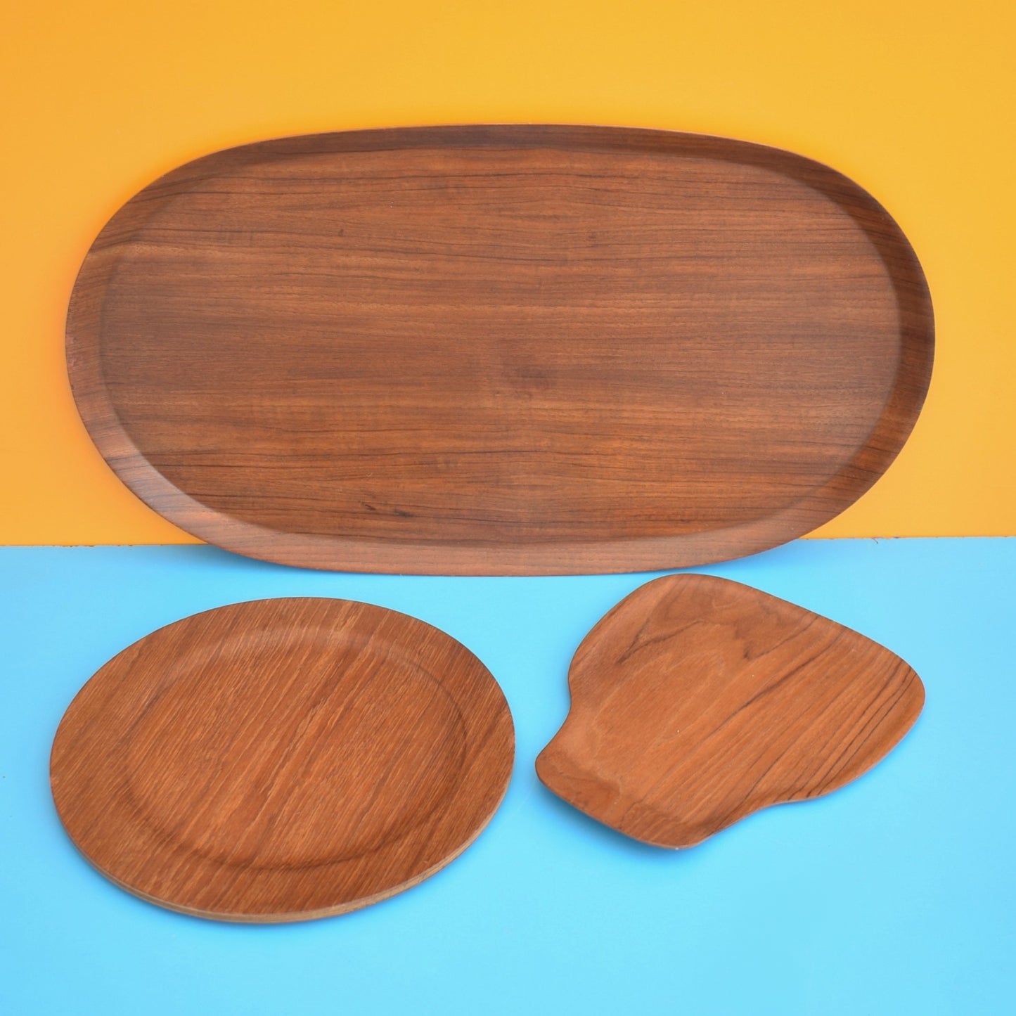 Vintage 1950s Teak Plywood Trays - Swedish - ARY Nybro