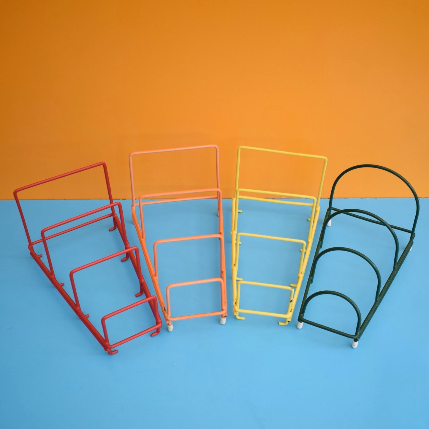 Vintage 1970s Plate Rack - Red, Orange, Yellow Or Green
