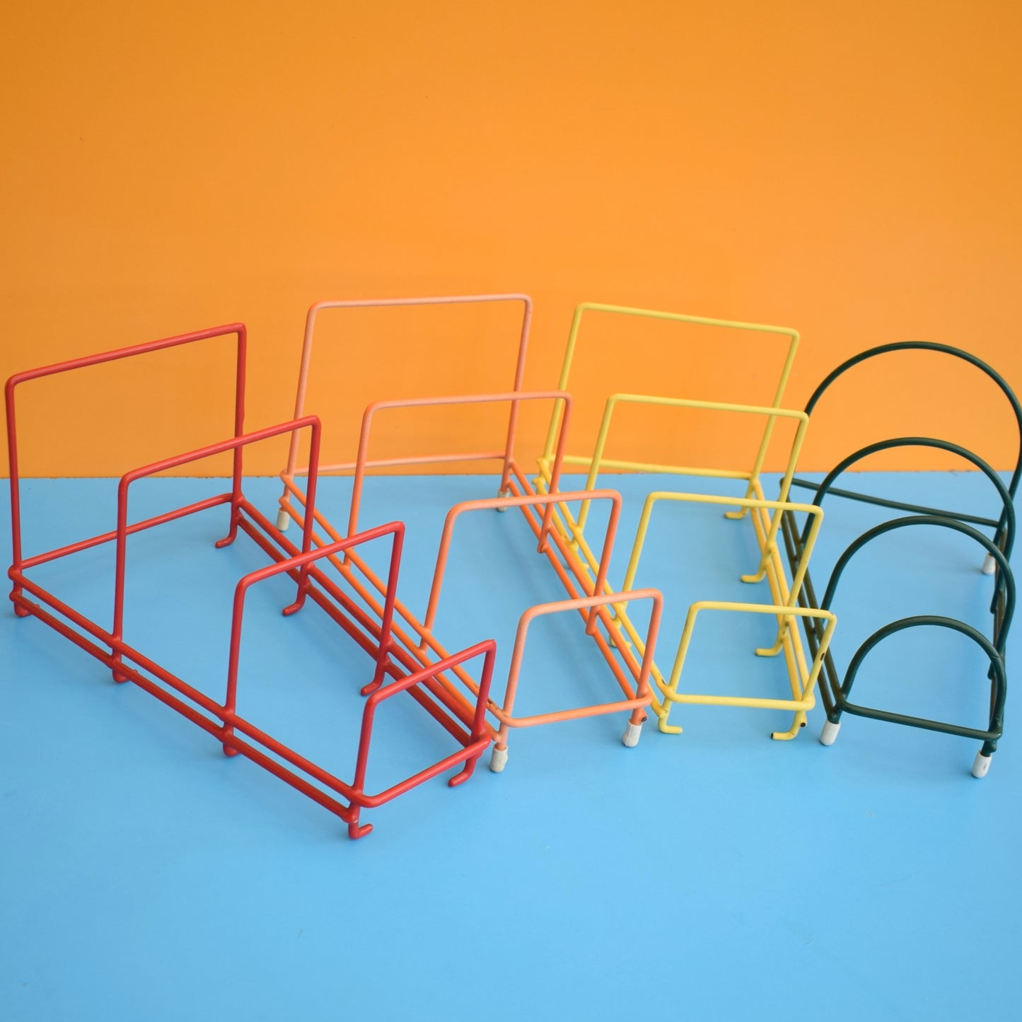 Vintage 1970s Plate Rack - Red, Orange, Yellow Or Green