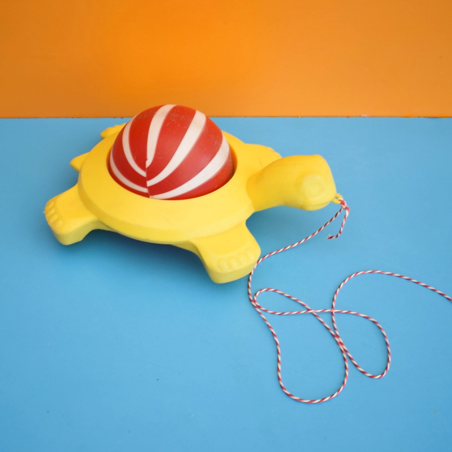 Vintage 1970s Pull Along Rolling Tortoise - Romanian